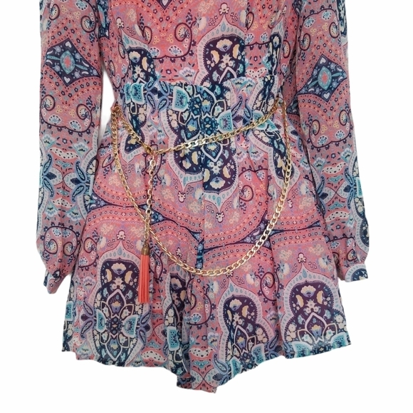 Love Tree @ Forever 21 V-Neck Romper Size Small Floral Coral Cocktail Party. - Picture 5 of 8